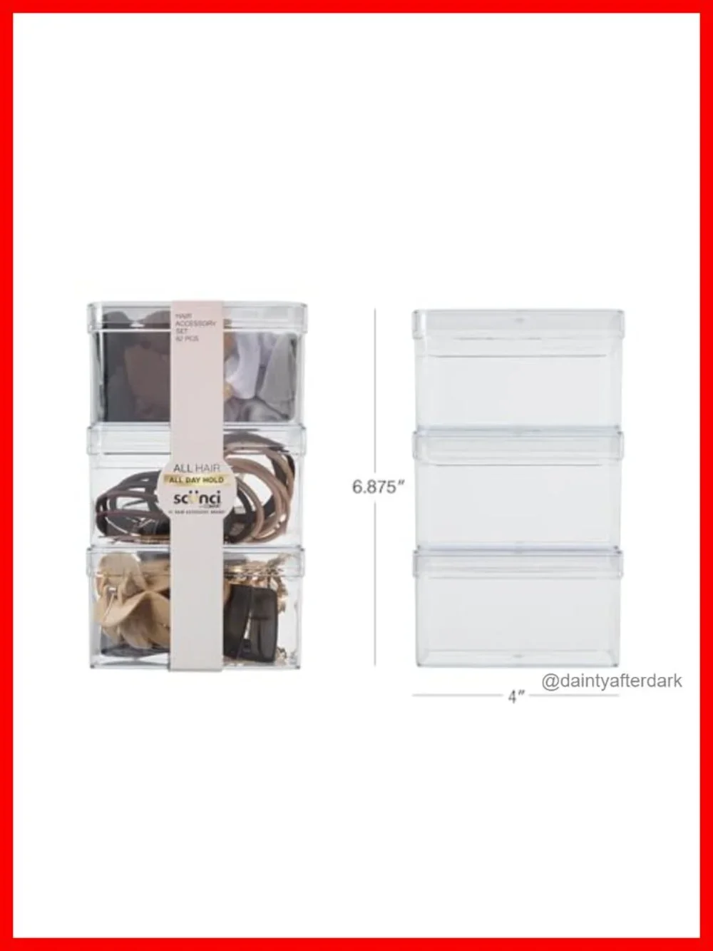 82 Piece Hair Accessory Kit with Stackable Storage - Scrunchie, Claw Clips,